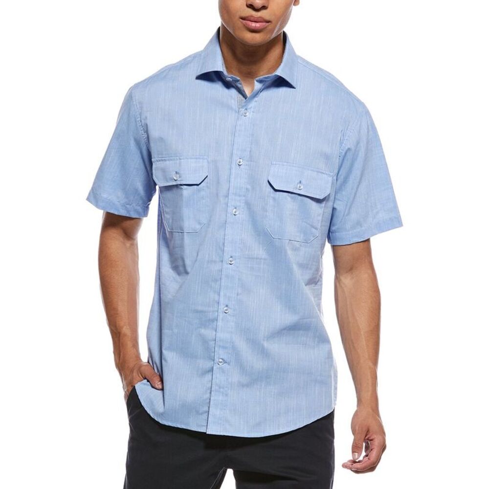 Tailorbyrd Mens  Signature Chambray Shirt, Blue